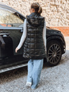 Kamizelka damska pikowana z kapturem czarna Dstreet TY5257