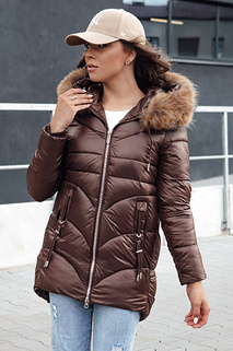 Női télikabát kapucnival WINTERCHIC kávé Dstreet TY4458