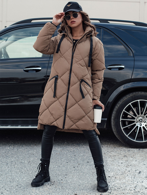 Kurtka damska oversize MELODY ciemnobeżowa Dstreet TY4562