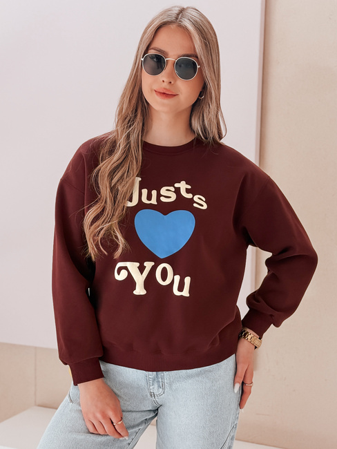 Női oversize nyomtatott pulóver FEELME burgundi Dstreet BY1474