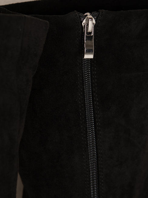 Női szarvasbőr csizma fekete Dstreet ZY1335 ZY1335