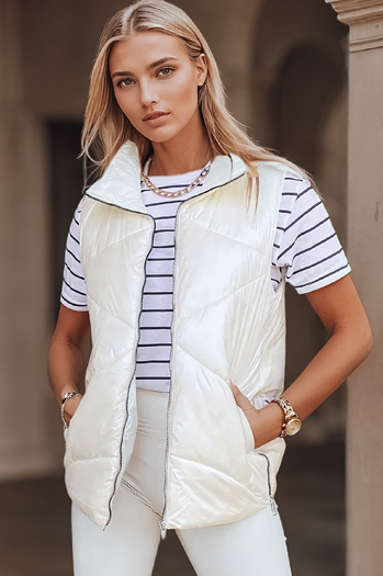 Női steppelt mellény HOLO krém Dstreet TY3042 TY3042