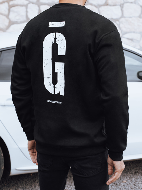 Férfi grafit fekete pulóver Dstreet BX5930