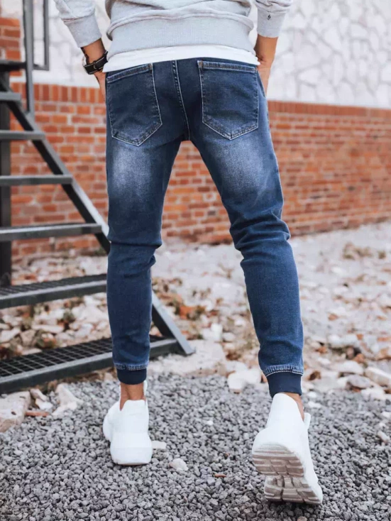 Kék férfi skinny fit farmernadrág övvel Dstreet UX3281