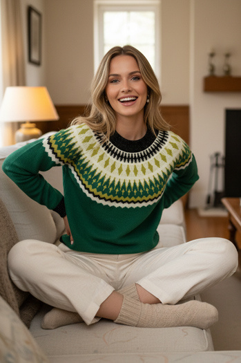 Női pulóver RUBY GLOW zöld Dstreet MY2377