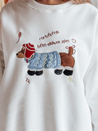 Női oversize pulóver hímzéssel DOGSWEETY fehér Dstreet BY1478_3