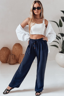 Női alkalmi széles szárú nadrág LOVETRIP navy blue Dstreet UY2636