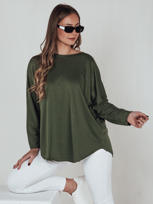 LOOSEFEMME női oversize blúz medállal zöld Dstreet RY2707