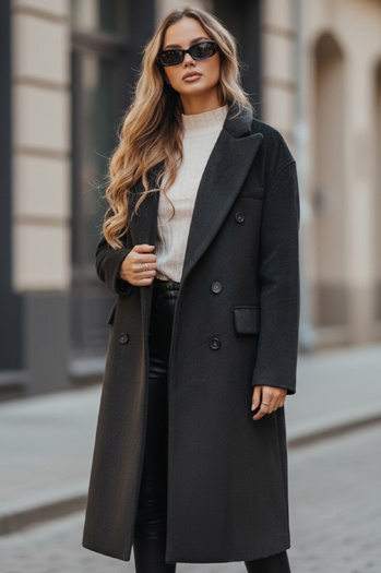 Női télikabát hosszú oversize fekete Dstreet NY0765z