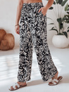 Női széles szárú szövet nadrág TROPICAL SUN fekete Dstreet UY2634_1