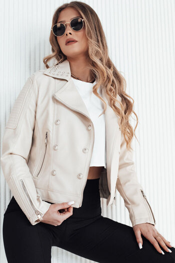 Női bőrkabát TRUCCO bézs Dstreet TY4179