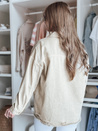 Női oversize farmer dzseki JUSTDEM bézs Dstreet TY4908