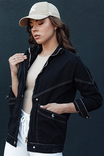 Kurtka damska jeansowa BERENICES czarna Dstreet TY4410