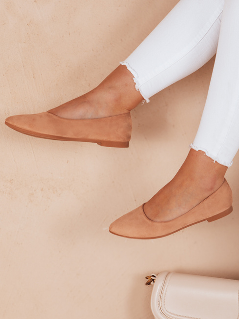 Női lapos sarkú balerinák GLAMINO khaki Dstreet ZY0775 ZY0775