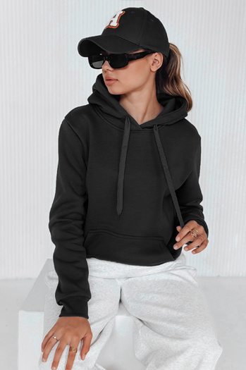 Női kapucnis pulóver BASIC Szín Fekete DSTREET BY0158