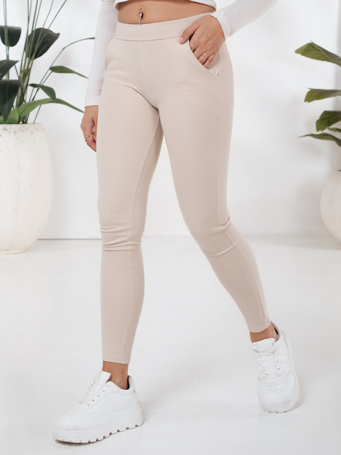 Női leggings bézs színű nadrág Dstreet UY2724