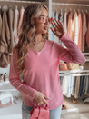 Női egyméretű hosszú pulóver SOFTIL rózsaszín Dstreet MY2444