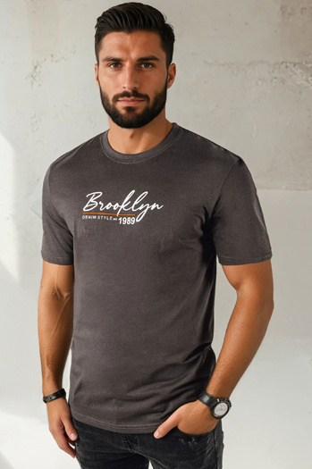 Férfi mintás póló Szín Sötétszürke DSTREET RX5404