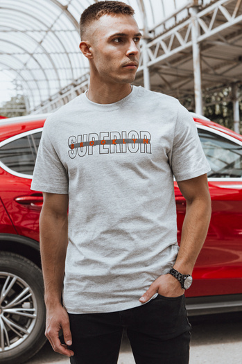 Férfi nyomtatott szürke póló Dstreet RX5385