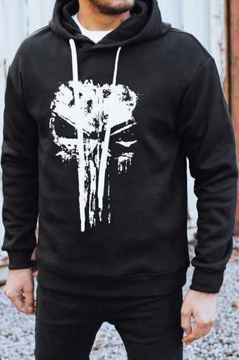 Férfi nyomtatott szigetelt pulóver fekete Dstreet BX5927