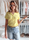 Női egyméretű bordázott blúz KISS LOOK sárga Dstreet RY2839