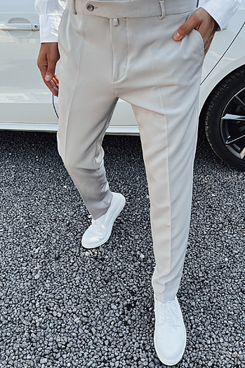 Férfi elegáns nadrág világosszürke Dstreet UX4291