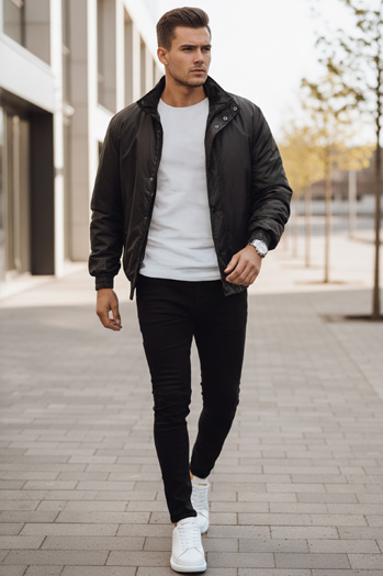 Férfi átmeneti dzseki Szín Fekete DSTREET TX4583