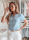 Női egyméretű bordázott blúz KISS LOOK kék Dstreet RY2835