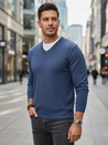 Férfi kék v-nyakú pulóver Dstreet WX2317