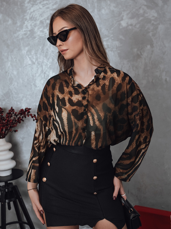 PANTHEAS női oversize ing leopárd mintás Dstreet RY2709