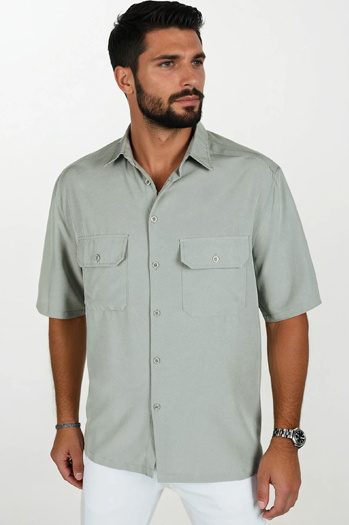 Férfi rövid ujjú szürke ing Dstreet KX1081
