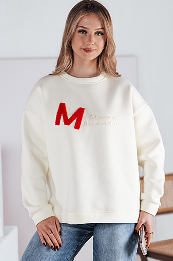 Női egyméretű oversize pulóver AVENUE ecru Dstreet BY1353