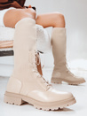 Női zoknis csizma bézs Dstreet ZY1286 ZY1286