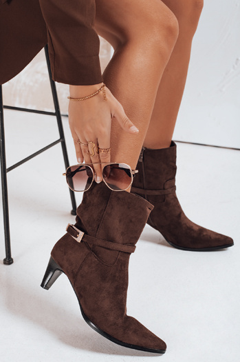 Női szarvasbőr barna csizma Dstreet ZY1207