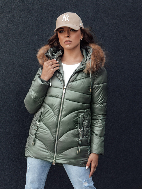 Női télikabát kapucnival WINTERCHIC zöld Dstreet TY4435 TY4435