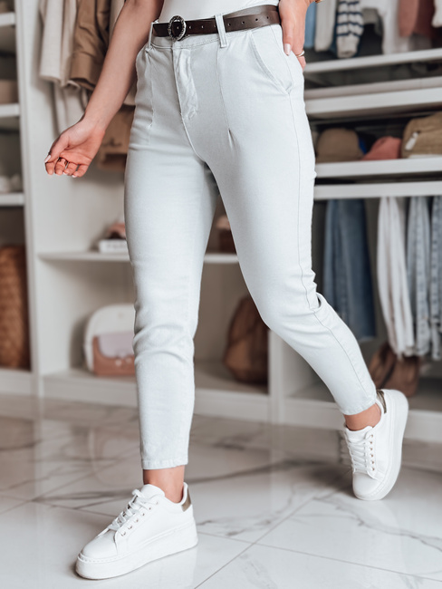 Női vékony nadrág övvel TAIRONIK világosszürke Dstreet UY2538