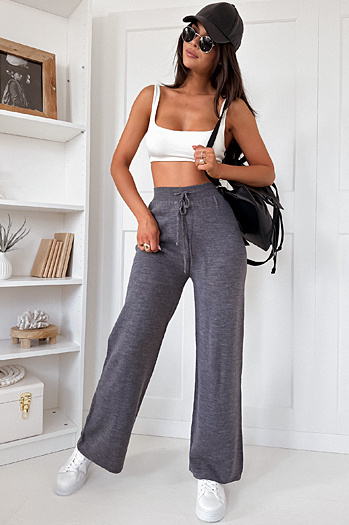 Női kötetlen stílusú nadrág LAKELIFE Szín Antracit DSTREET UY1687