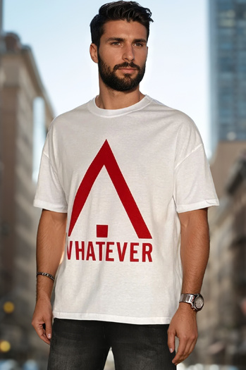 Férfi nyomtatott póló fehér Dstreet RX5665