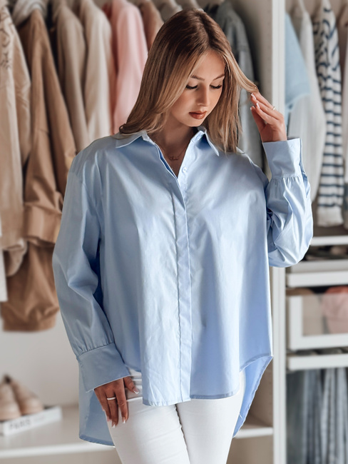 Női oversize ing hosszabb háttal BLUOSIZE kék Dstreet DY0458