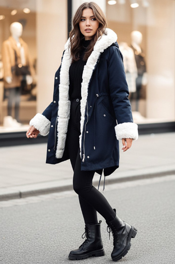 Női téli parka dzseki STARBURST tengerészkék Dstreet TY4764