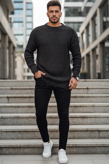 Férfi téli pulóver Szín Sötétszürke DSTREET WX1964