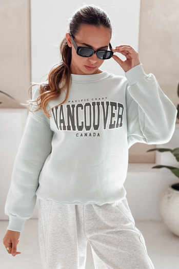 Női kapucni nélküli pulóver VANCOUVER menta Dstreet BY1226
