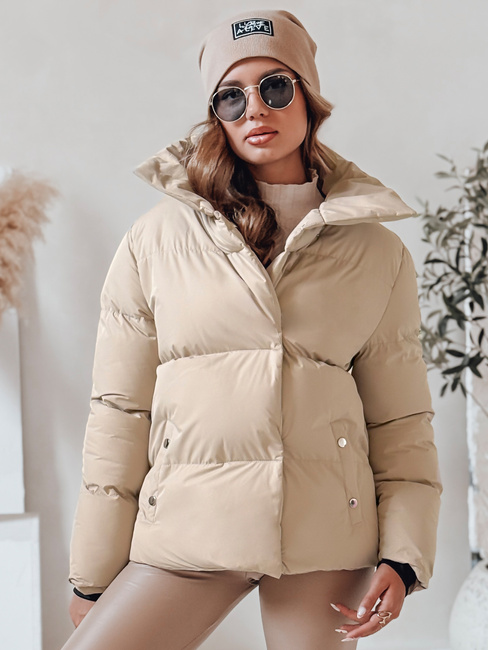 Női steppelt télikabát LARO világos bézs Dstreet TY4703