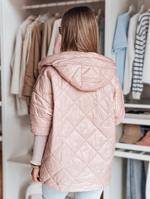 Női átmeneti steppelt oversize dzseki PUFFILOF rózsaszín Dstreet TY4854