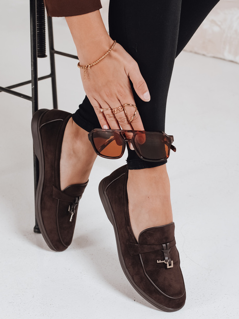 Női szarvasbőr barna mokaszinok Dstreet ZY1181