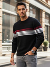 Férfi csíkos pulóver fekete Dstreet WX2322