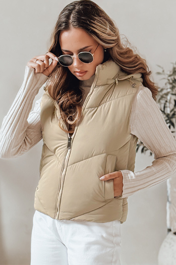 Női steppelt mellény LIKEHUGS bézs Dstreet TY4979 Dstreet TY4979