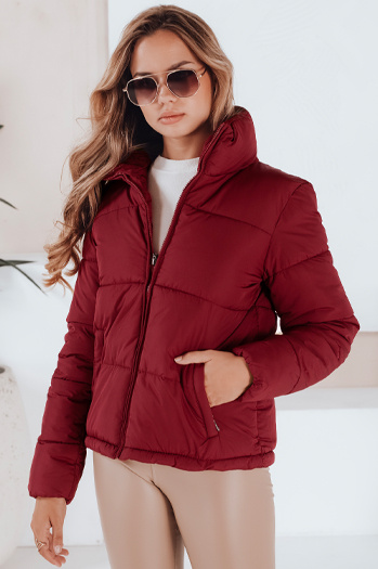 Női steppelt télikabát LAROSE bordó Dstreet TY5218 TY5218