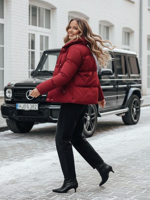 LARO női steppelt téli kabát bordó Dstreet TY4957