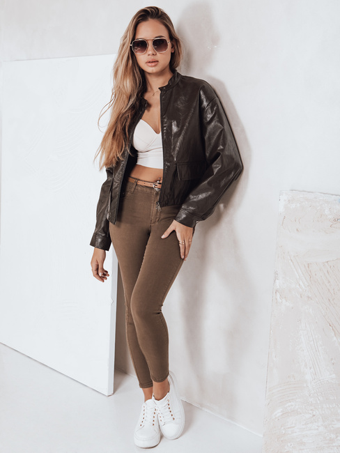 Női skinny nadrág övvel VIVASKIN barna Dstreet UY2745